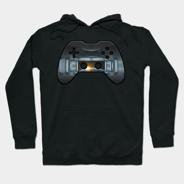 Futuristic Starship - Gaming Gamer Abstract - Gamepad Controller - Video Game Lover - Graphic Background Hoodie by MaystarUniverse